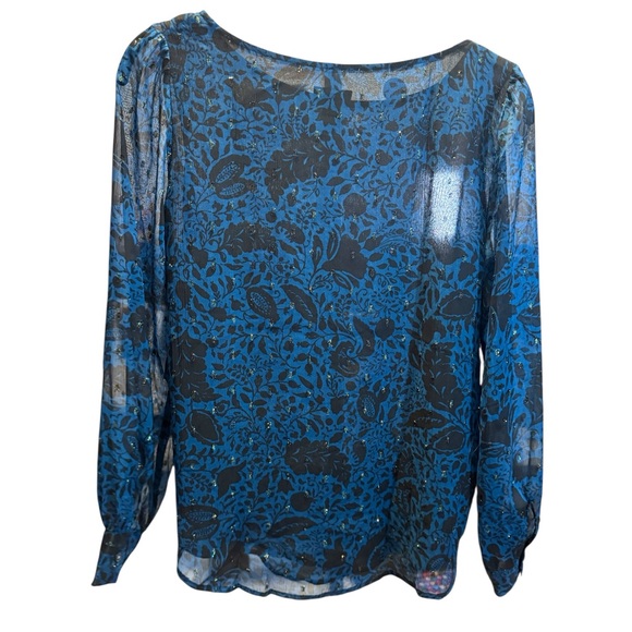 Ann Taylor Blue Floral Blouse - Picture 3 of 8